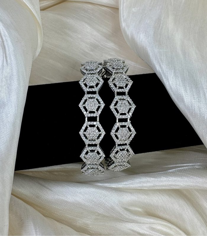 Starlit Honeycomb CZ Bangles