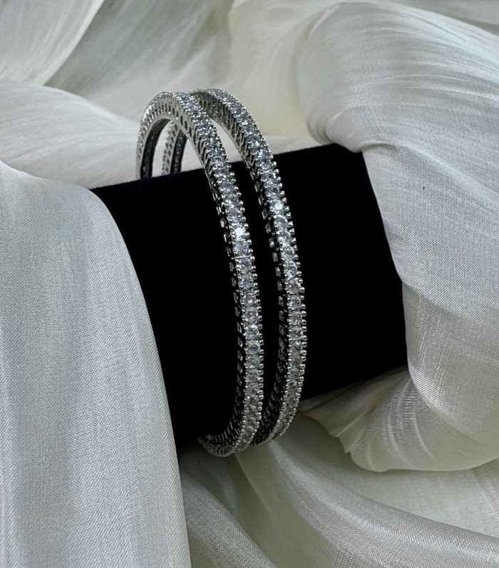 Brilliant White Stone Stackable CZ Bangles