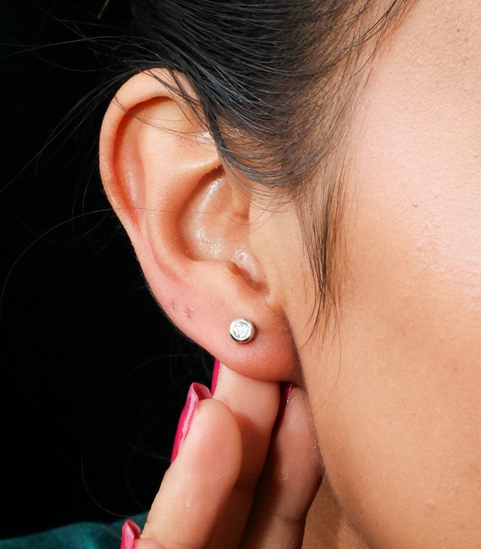 Aura Sphere Solitaire Studs
