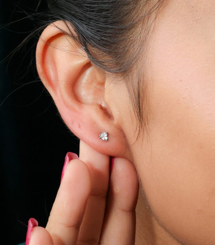 Aura True Heart Solitaire Studs