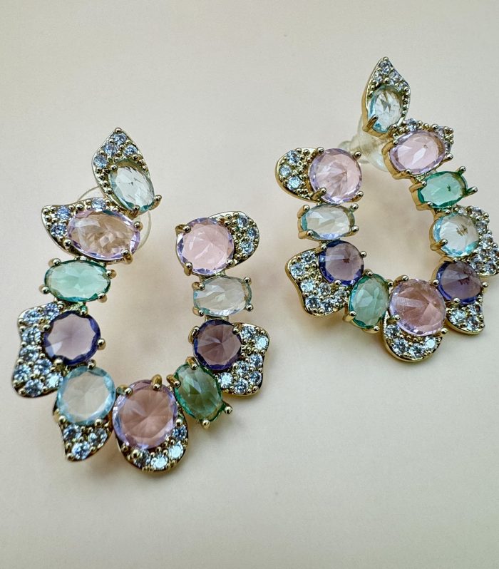 Pastel Prism Crescent Studs