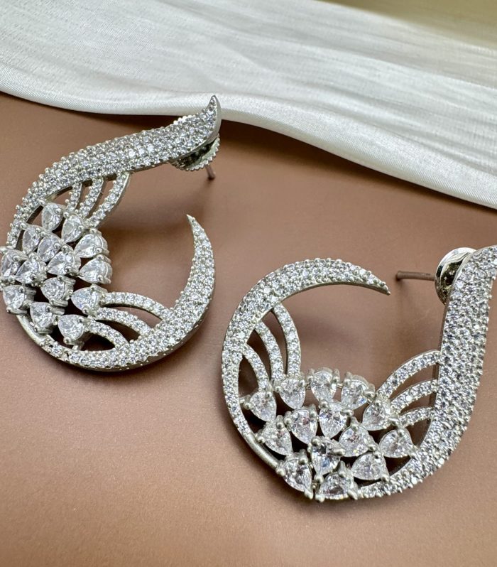 Sculpted Crescent Studs