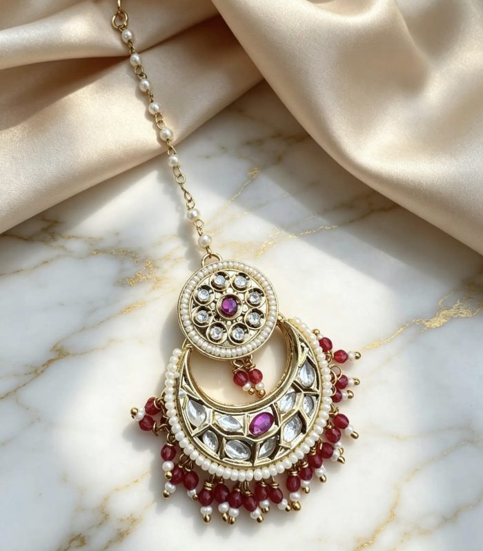 Regal Ruby Chandbali Tika