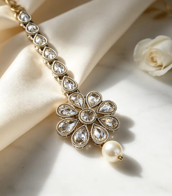 Floral Pearl Drop Tika