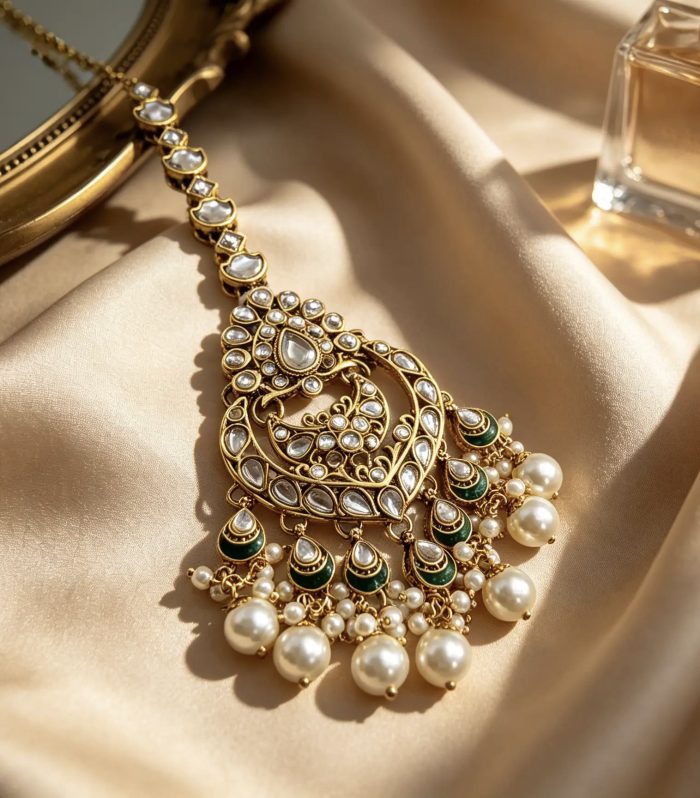 Aftab Pearl & Emerald Tika