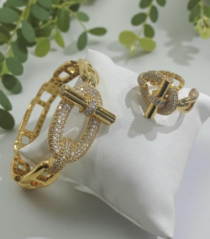 Golden Lock & Key Bracelet combo