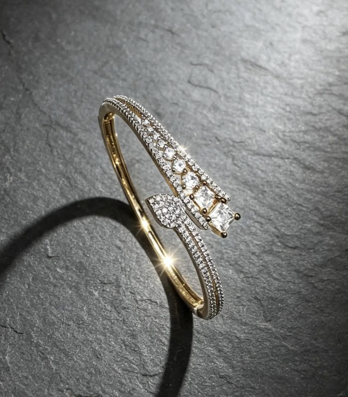 Asymmetric Diamond Curve Bracelet