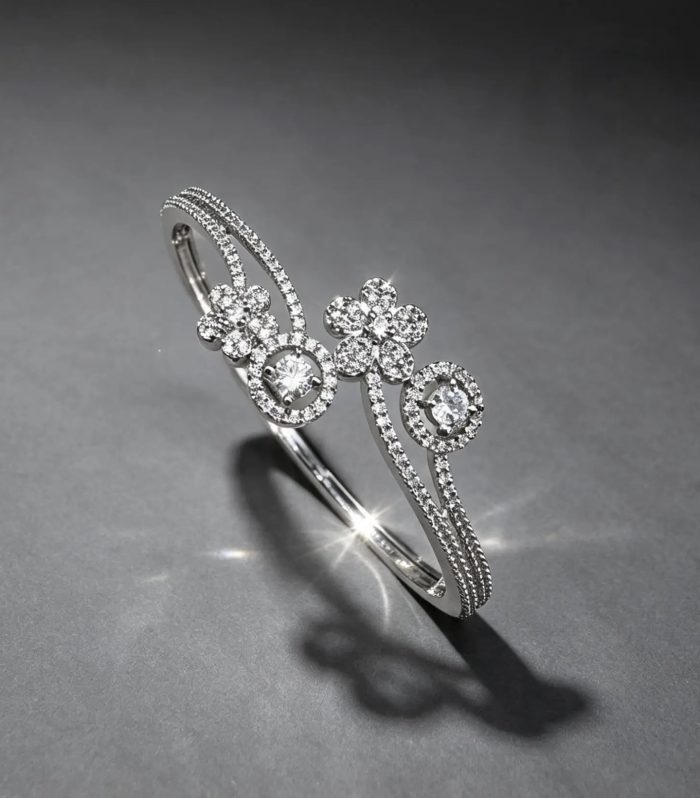 Silvery Floral Blossom Bracelet