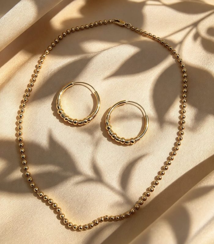 The Beaded Hoop & Orb Set